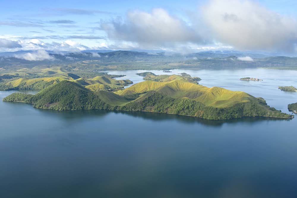 flying a drone in Papua New Guinea